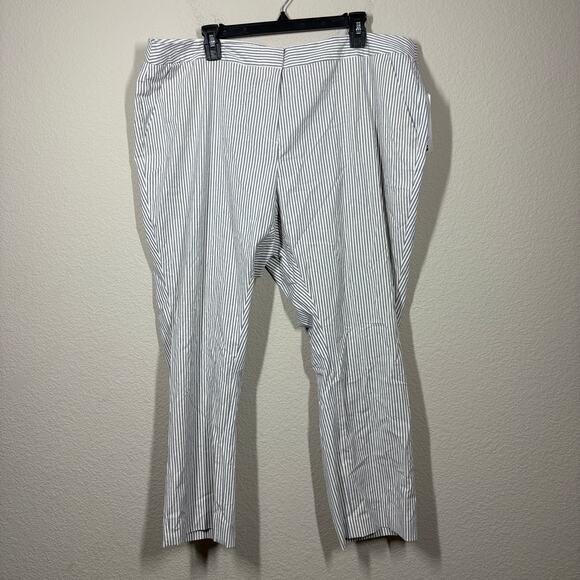 Amanda & Chelsea Plus 18W Contemporary Fit Ankle Pants Low Rise Gray Stripe - Picture 2 of 11